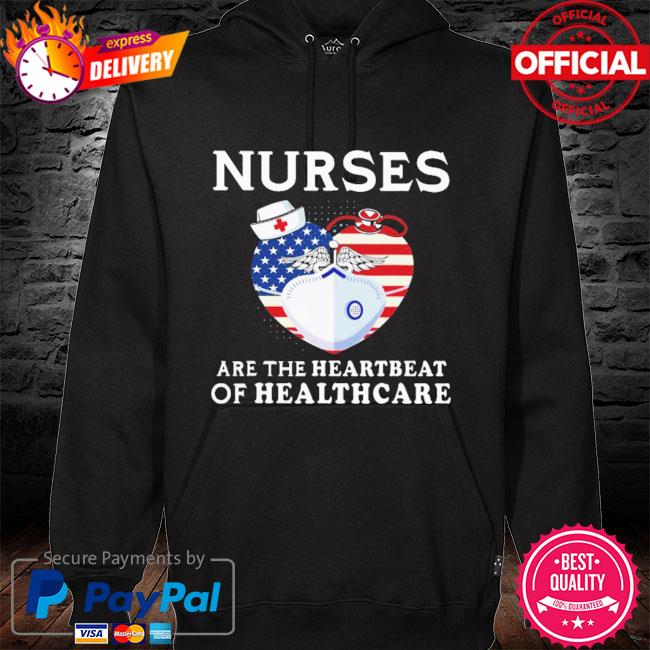 Nurse are the heartbeat of healthcare American flag s hoodie black